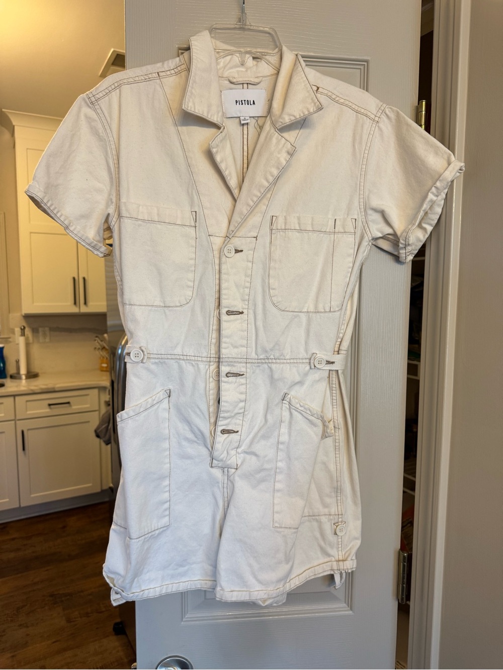 pistola Cream Short-Sleeve One-Piece Kids Romper